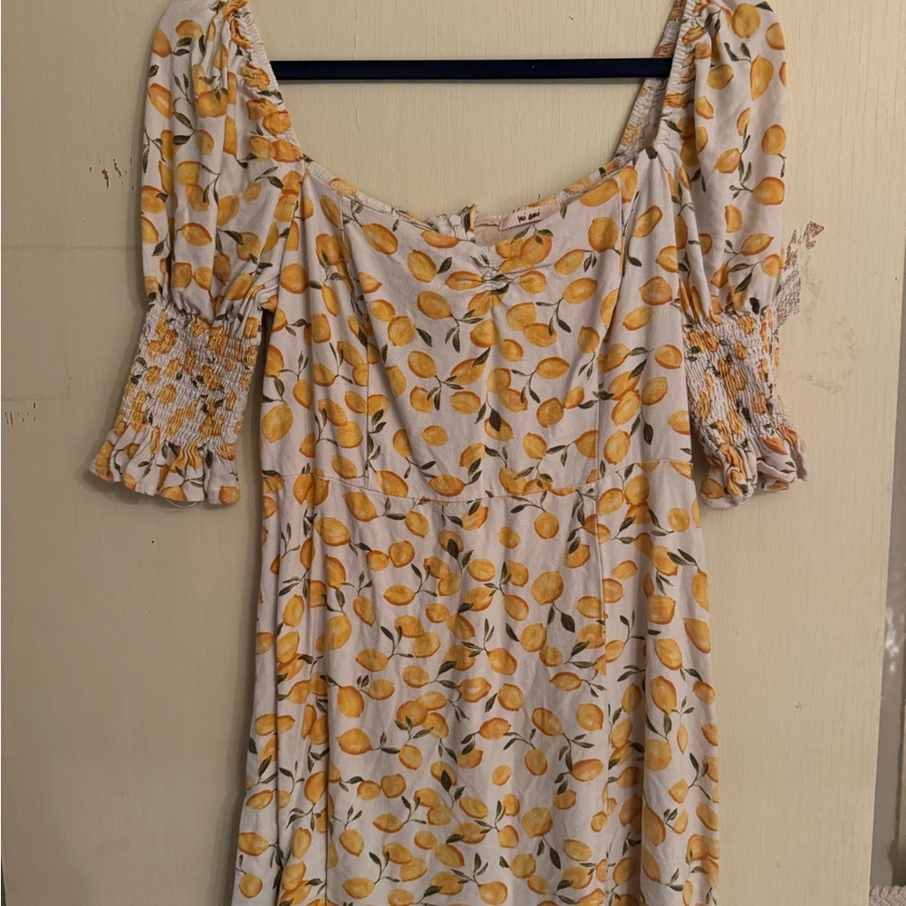 Miami Lemon Print Mini Dress